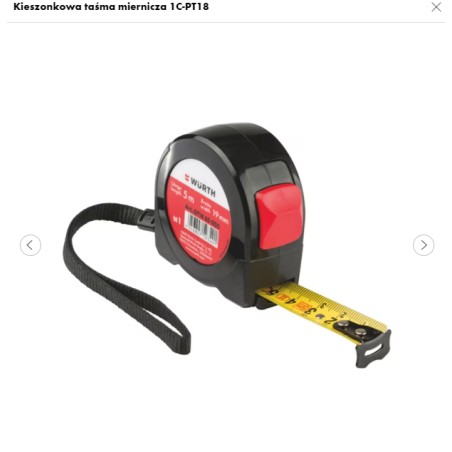 WURTH Taśma Miernicza Zwijana Kieszonkowa 5m 19mm (071465 005961 10)