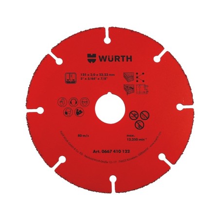 WURTH Tarcza Tnąca z Węglikami Spiekanymi HM125x2x22,2 (0667410122961)