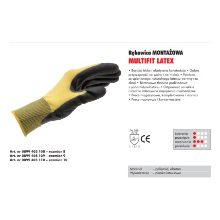 WURTH Rękawiczka MULTIFIT LATEX roz.10 (0899405110)