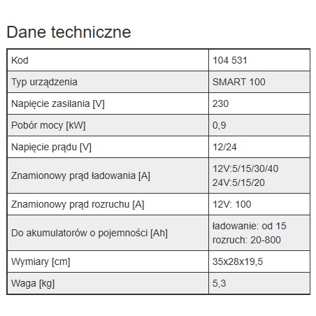 Weldman Prostownik z Rozruchem Inwertorowy SMART 100