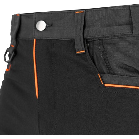 LAHTI PRO Spodnie Dekarskie Czarno - Pomarańczowe STRETCH 2XL (L4054905)