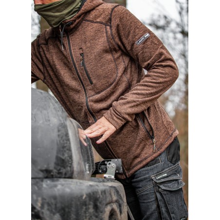 LAHTI PRO Bluza Z Kapturem i Suwakiem Brązowa L (L4014203)