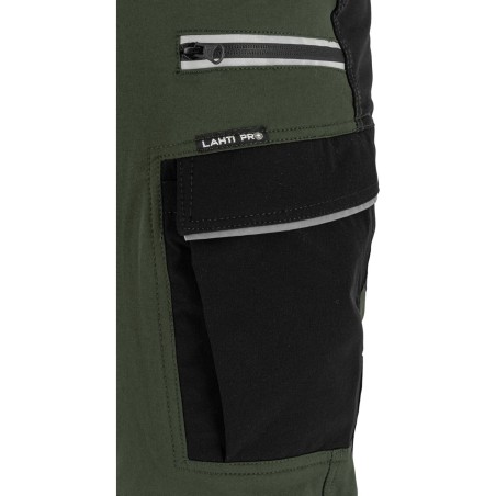 LAHTI PRO Spodnie Stretch Zielono - Czarne L (L4055303)
