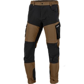 LAHTI PRO Spodnie z elementami Stretch Brązowo - Czarne M (L4055702)