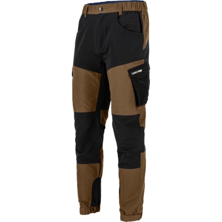 LAHTI PRO Spodnie z elementami Stretch Brązowo - Czarne M (L4055702)