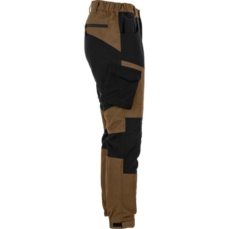 LAHTI PRO Spodnie z elementami Stretch Brązowo - Czarne M (L4055702)