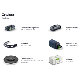 FESTOOL 18V Szlifierka Mimośrodowa ETSC 150 4,0 I-Plus (577726) 2