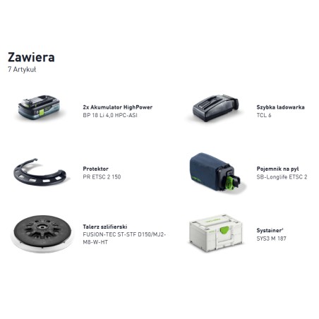 FESTOOL 18V Szlifierka Mimośrodowa ETSC 150 4,0 I-Plus (577726)